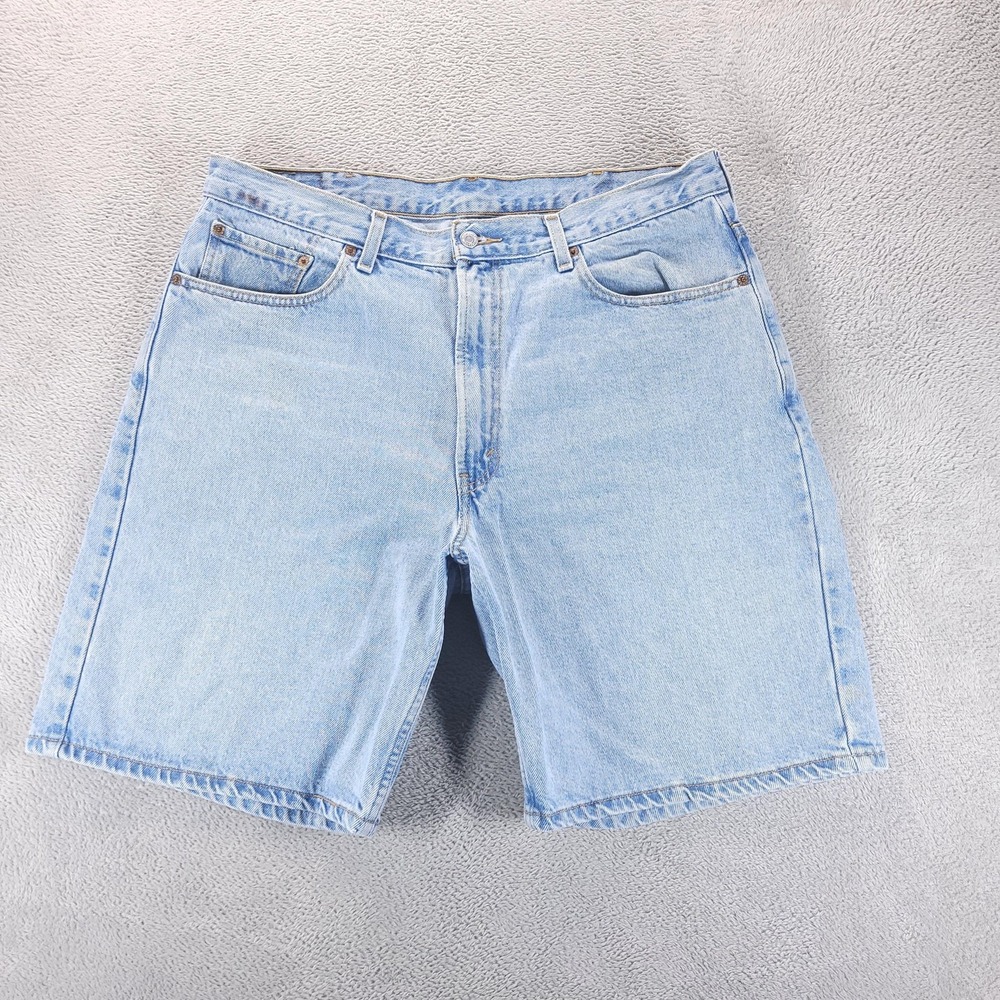 VTG Levis 550 Shorts Mens 38 Blue Jorts Relaxed Bermuda 9" Light Wash Summer